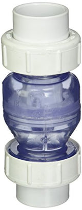 Flo Control True Union Spring Check Valve, 1-1/2" Clear PVC | 1700C-15