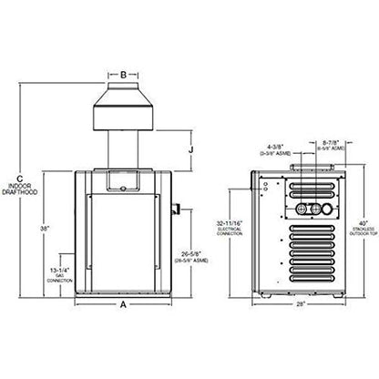 Raypak Digital Cast Iron ASME Natural Gas Pool Heater 017374 | 399,000 BTU
