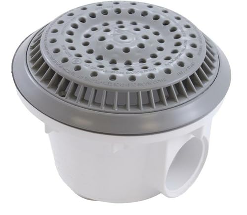 Waterway 8" Anti-Vortex Main Drain, 2" Socket, Round, Gray, Vinyl | 6402757V