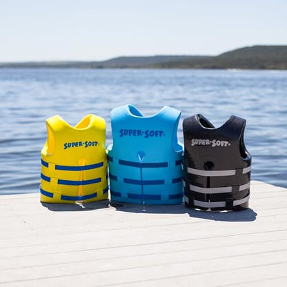 TRC Recreation Super Soft Vinyl Coated Foam USCG Approved Type III PFD Adult Water Safety Life Jacket Swim Vest, Large, Blue