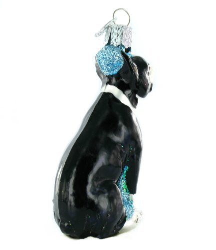 Old World Christmas Boxer Dog Glass Blown Ornament for Christmas Tree, Handcrafted Holiday Decoration, Dog Collection