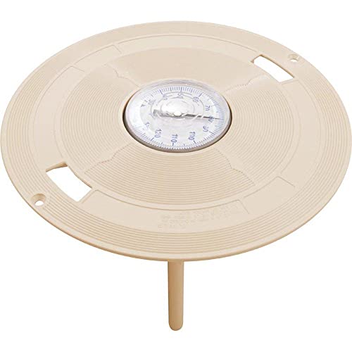 Pentair 9-7/8" Skimmer Lid with Thermometer for SwimQuip, Swimrite, Jacuzzi (New Style), Hayward, Almond | L1B