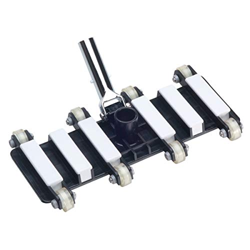 ATIE Heavy-Duty Professional-Grade Flexible Weighted Pool Vacuum Head with Chrome Handle and Ball Bearing Wheel - Great for Pool Owners and Pool Professionals