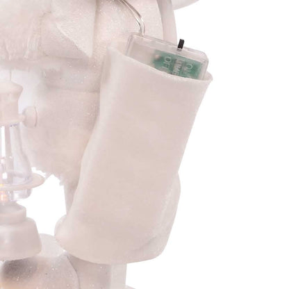 Kurt Adler Hollywood Wooden Nutcracker Collection, Battery Operated White Winter LED Hat, 15"