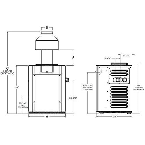 Raypak Digital, Natural Gas, Pool Heater for 2,000-6,000 ft. Elevation - P-R406A-EN-C #51 009223 | 399,900 BTU