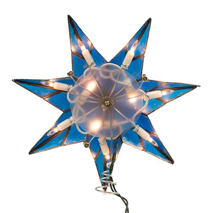 Kurt S. Adler Kurt Adler 10-Light 7-Point Capiz Star Treetop, Blue, White