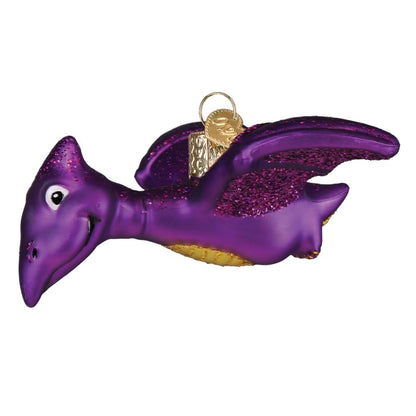 Old World Christmas A-Roarable Pterodactyl Glass Blown Ornament for Christmas Tree, Handcrafted Holiday Decoration, Dino Collection
