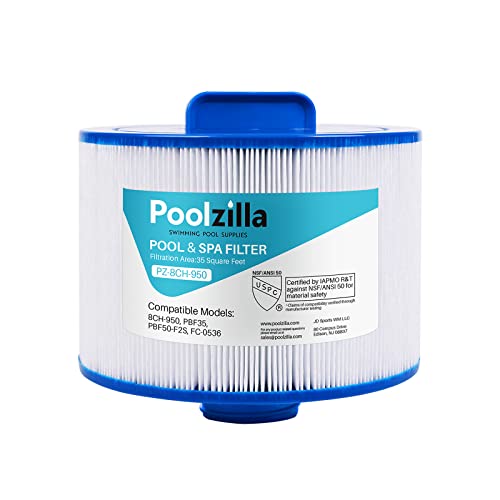 Poolzilla Spa Filter Cartridge, Compatible with Bullfrog, PBF35, PBF50-F2S, Filbur FC-0536, Excel Filters XLS-834, Pure N Clean PC-0536, Aladdin 15052, Baleen AK-90311