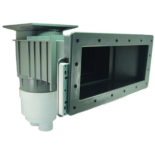 Waterway Renegade Wide Mouth Vinyl Liner Skimmer, 2 Port, Square Lid, 2" Socket, 13" Throat, Gray |540-8557