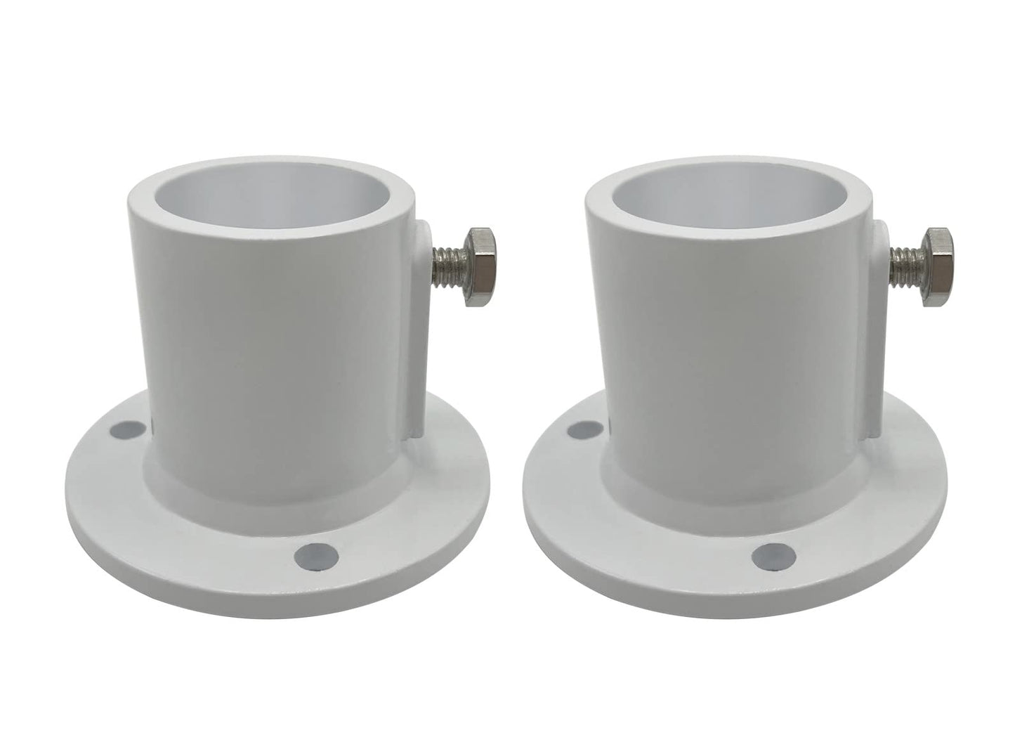 Poolzilla Deck Anchor Flange, High Grade Cast Aluminum in Matte White, Diameter: 1 1/2"