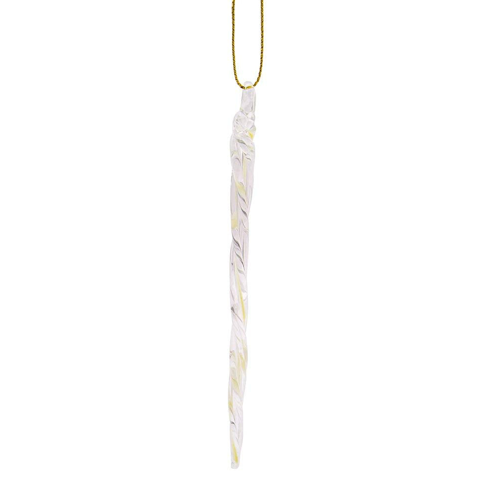 Kurt Adler 5-1/4-Inch Glass Glow-in-The-Dark Icicle Ornament Set of 24 (Pack of 2)