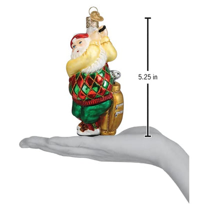 Old World Christmas Golfing Santa Glass Blown Ornament for Christmas Tree