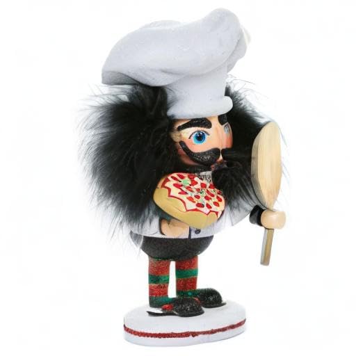 Kurt S. Adler 8-Inch Hollywood Pizza Guy Nutcracker, White
