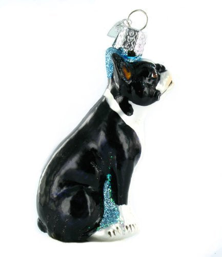 Old World Christmas Boxer Dog Glass Blown Ornament for Christmas Tree, Handcrafted Holiday Decoration, Dog Collection