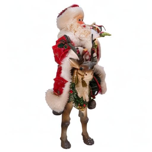 Kurt Adler 11.5-Inch Fabrich‚? Santa on Reindeer