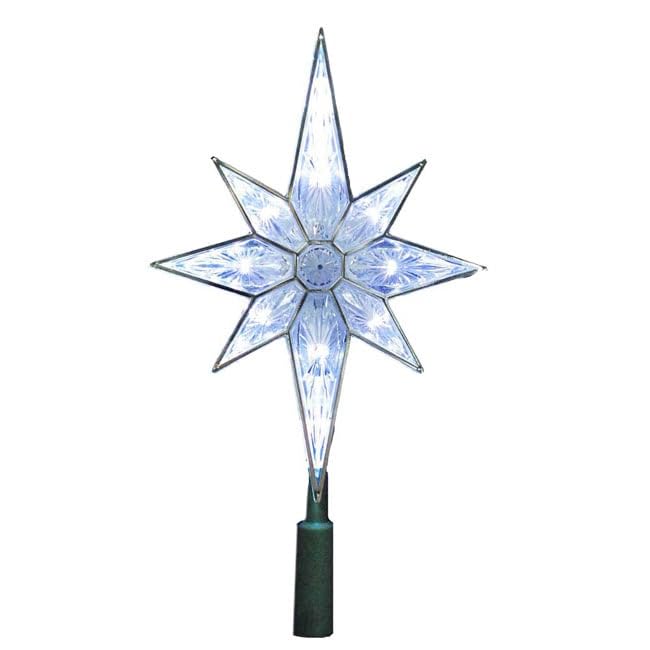 Kurt Adler 10-Light 10-1/2-Inch Clear LED 8-Point Star Treetop