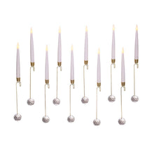 Kurt S. Adler 10-Inch Candle with Faceted Glass Weight Set with Remote Control, 10-Piece Set