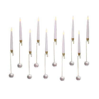 Kurt S. Adler 10-Inch Candle with Faceted Glass Weight Set with Remote Control, 10-Piece Set