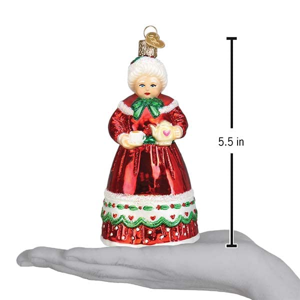 Old World Christmas Mrs. Claus Glass Blown Ornament for Christmas Tree, Handcrafted Holiday Decoration, Mrs. Claus Collection