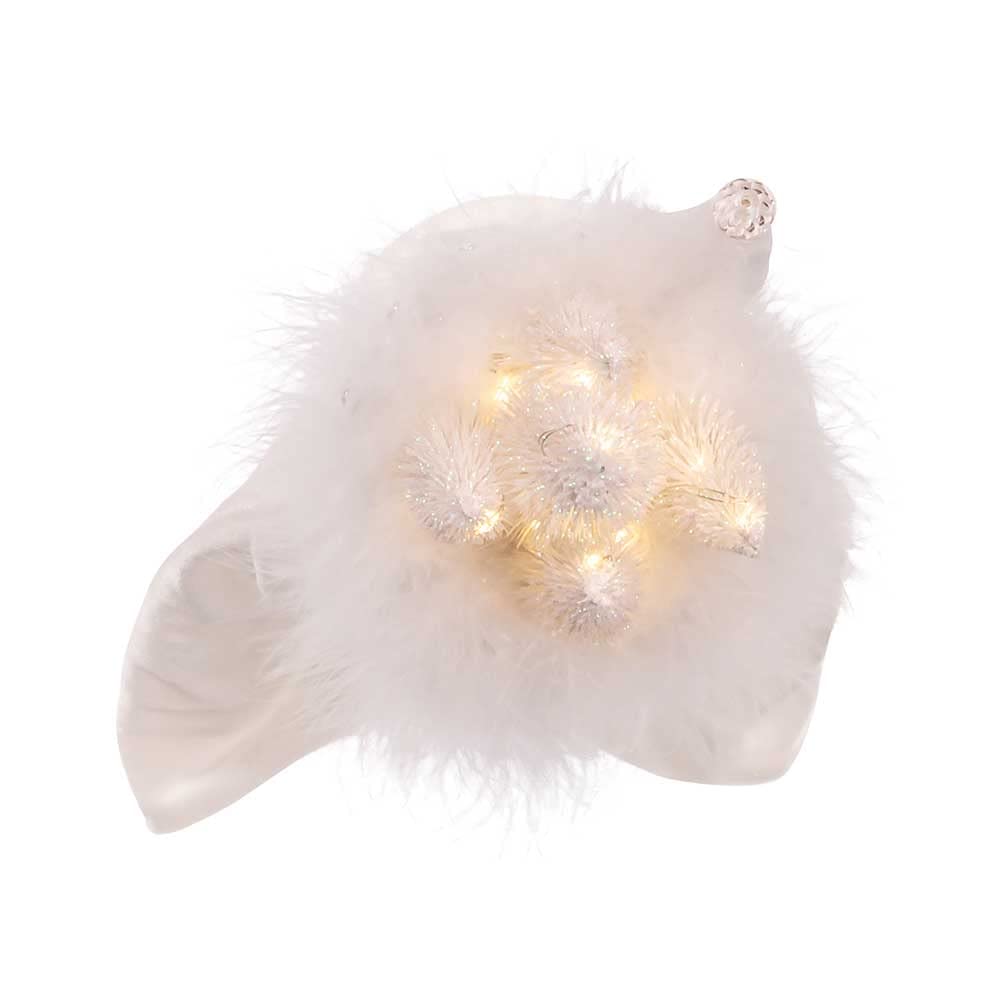 Kurt Adler Hollywood Wooden Nutcracker Collection, Battery Operated White Winter LED Hat, 15"