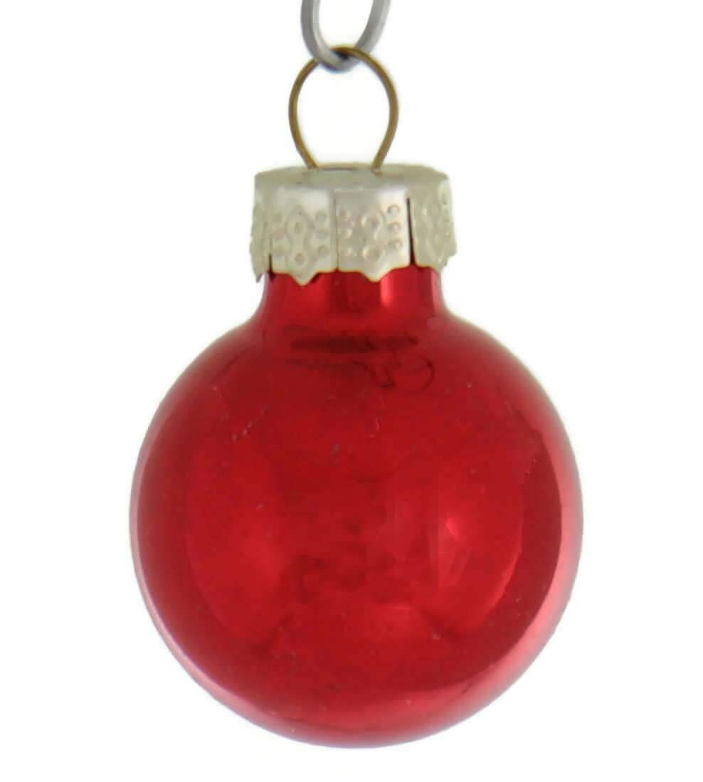 Pack of 12 Miniature Red and Green Christmas Ball Ornaments 1" (25mm)