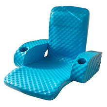 TRC Recreation Folding Baja Chair Foam Swimming Pool Float, Portable Super Soft Floating Lounger with 2 Cup Holders for Beach Essentials, Marina Blue