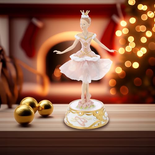 Kurt Adler T2274 10" Pink Ballerina Figure with Musical Base