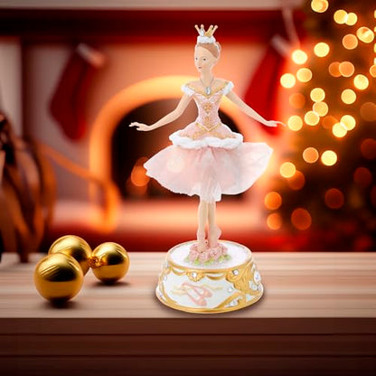 Kurt Adler T2274 10" Pink Ballerina Figure with Musical Base