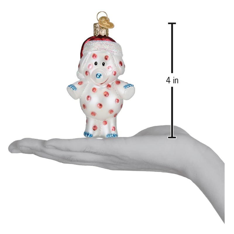 Old World Christmas Spotted Elephant Glass Blown Ornament for Christmas Tree, Handcrafted Holiday Decoration, Rudolph Collection