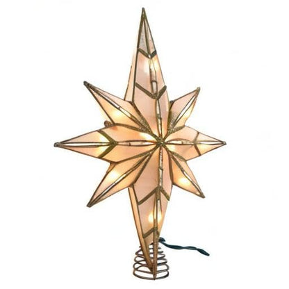 Kurt Adler 10-Light 11.4-Inch Capiz Bethlehem Star Treetop