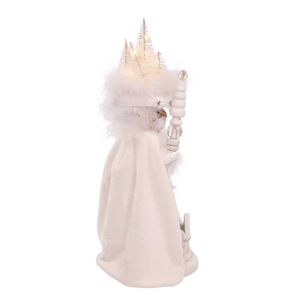 Kurt Adler Hollywood Wooden Nutcracker Collection, Battery Operated White Winter LED Hat, 15