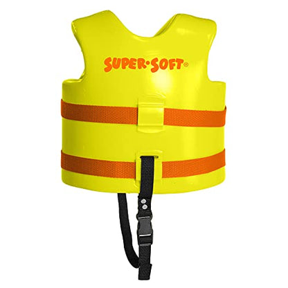 TRC Recreation Super Soft Child Size X Small Life Jacket USCG Approved Vinyl Coated Foam Swim Vest for Kids Swimming Pool and Beach Gear, Yellow