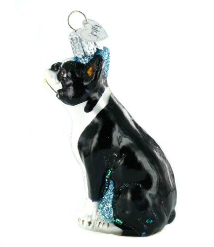 Old World Christmas Boxer Dog Glass Blown Ornament for Christmas Tree, Handcrafted Holiday Decoration, Dog Collection