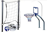 Global Pool Products X2 Basketball/Volleyball Set (16'/20') With Net and Ball, No Anchor