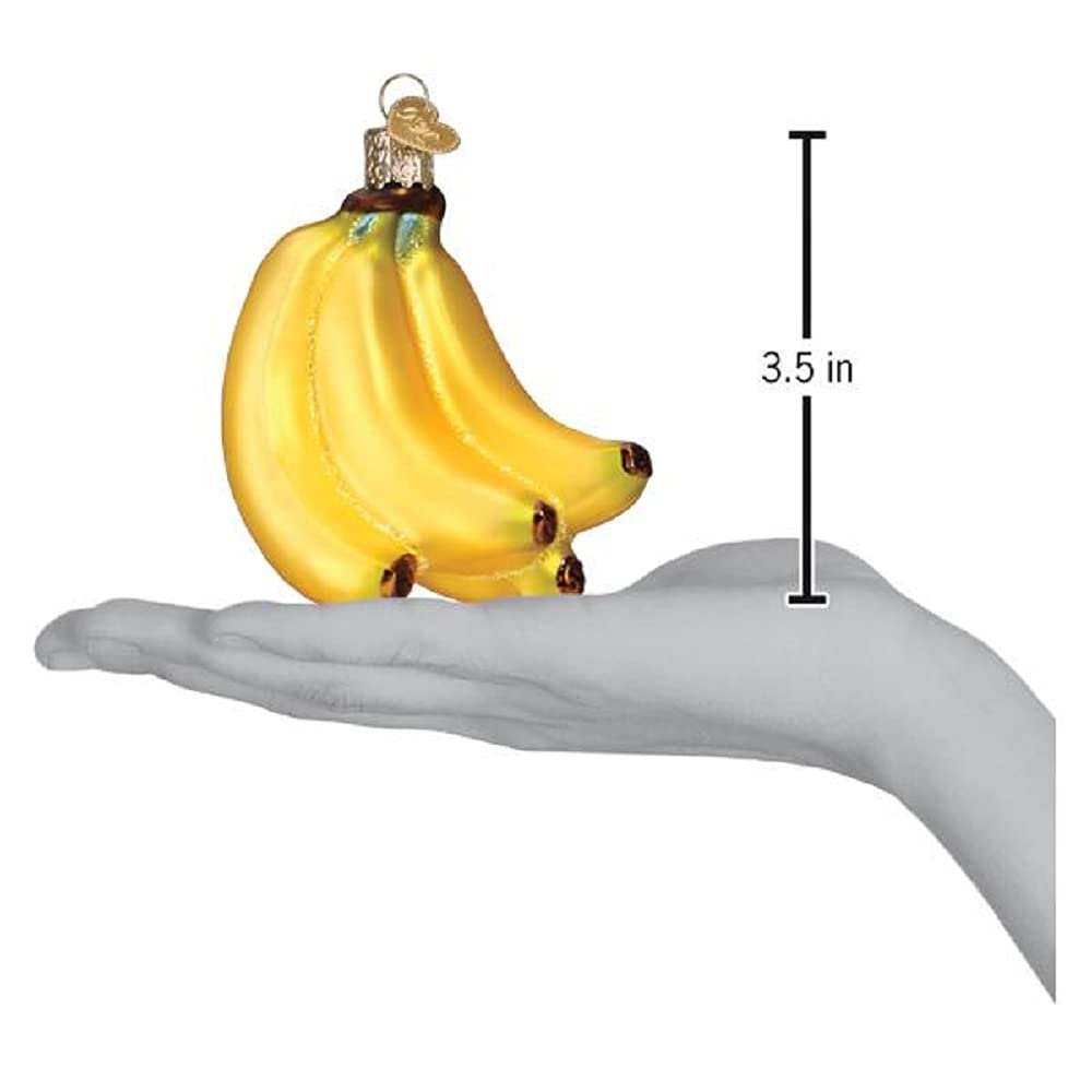 Old World Christmas Bunch of Bananas Glass Blown Ornament for Christmas Tree, Handcrafted Holiday Decoration, Fruit Collection