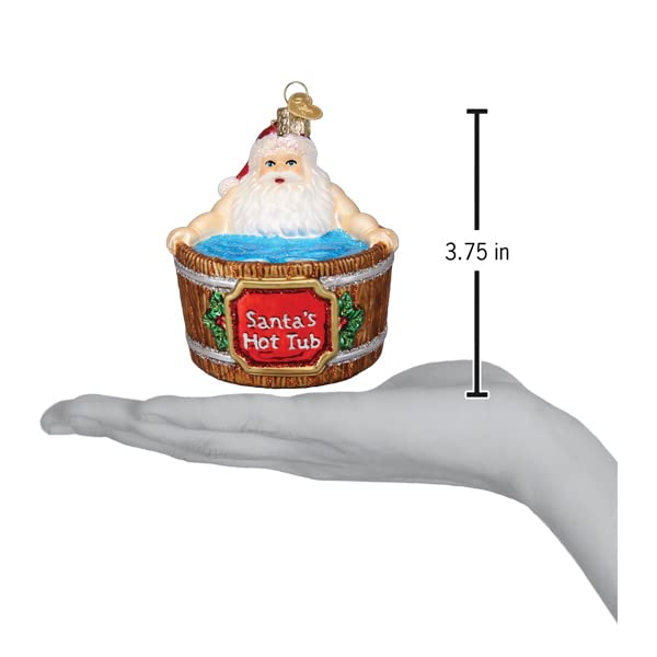 Old World Christmas Santa's Hot Tub Glass Blown Ornament for Christmas Tree