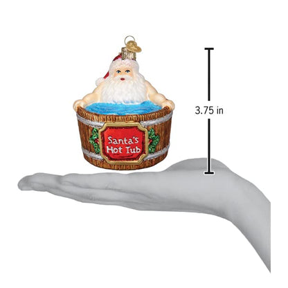 Old World Christmas Santa's Hot Tub Glass Blown Ornament for Christmas Tree