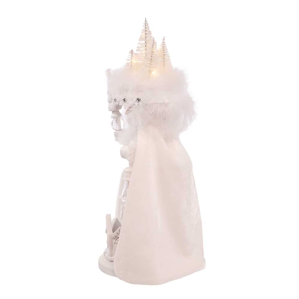 Kurt Adler Hollywood Wooden Nutcracker Collection, Battery Operated White Winter LED Hat, 15