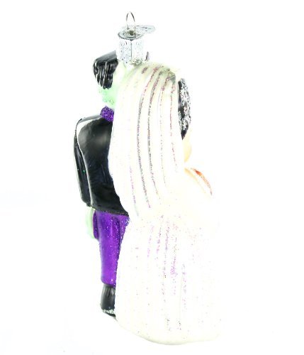 Old World Christmas Frankenstein & Bride Glass Blown Ornament for Christmas Tree, Handcrafted Holiday Decoration, Halloween Collection