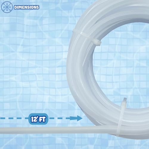 Poolzilla Pool Slide Spray Kit - 12’ FT Tubing, Nozzles, and Connector for Straight or Curved Slides