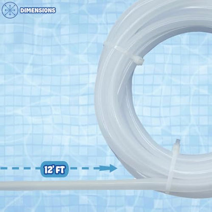 Poolzilla Pool Slide Spray Kit - 12’ FT Tubing, Nozzles, and Connector for Straight or Curved Slides