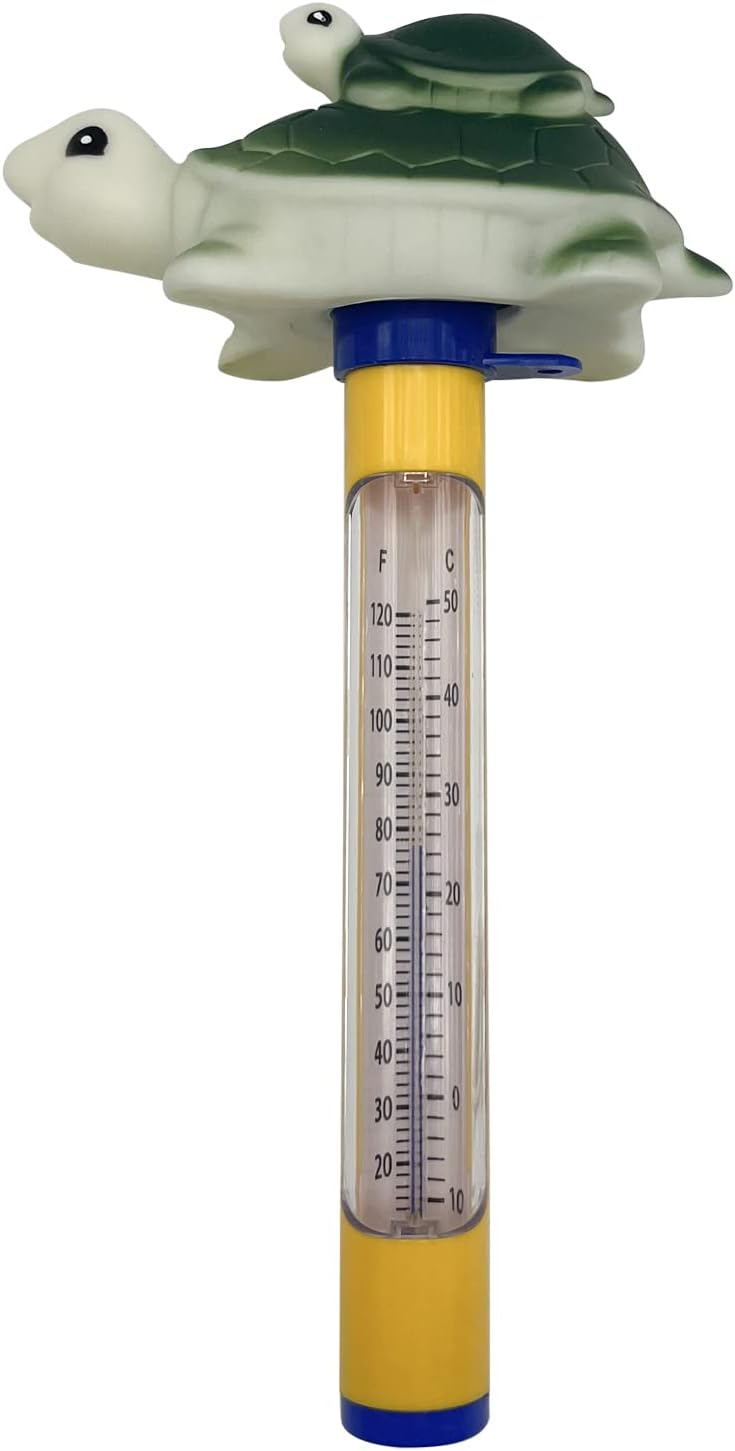 Poolzilla Floating Animal Thermometer for Pools, Spas, Hot tubs, & Aquariums (Turtle)