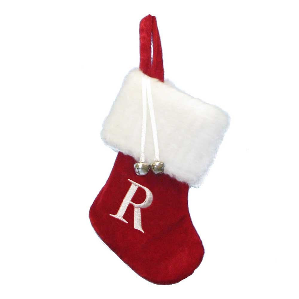 Monogrammed "R" Miniature Stocking