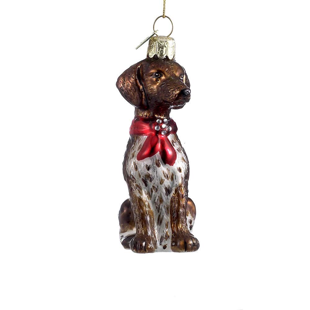 Noble Gems? German Shorthaired Pointer Glass Ornament, Christmas
