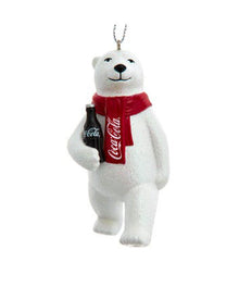 Kurt S. Adler Coca-Cola® Polar Bear Holding Bottle Ornament, White