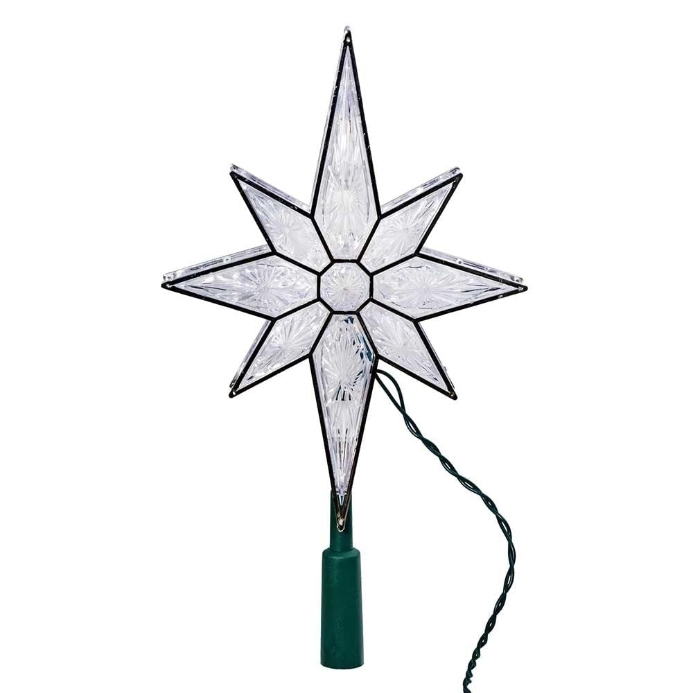 Kurt Adler 10-Light 10-1/2-Inch Clear LED 8-Point Star Treetop