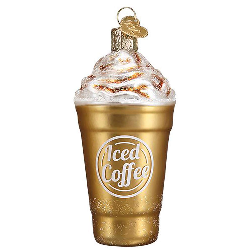 Old World Christmas Blended Coffee Glass Blown Ornament for Christmas Tree, Handcrafted Holiday Decoration, Coffee Collection