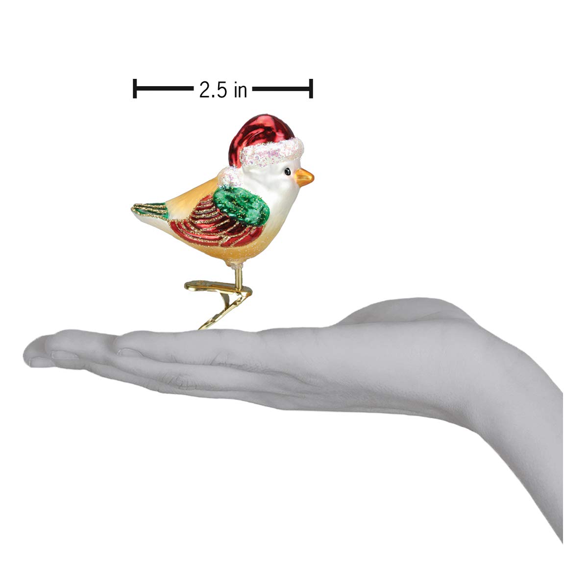 Old World Christmas Ornaments Santa Bird Glass Blown Ornaments for Christmas Tree 3inch