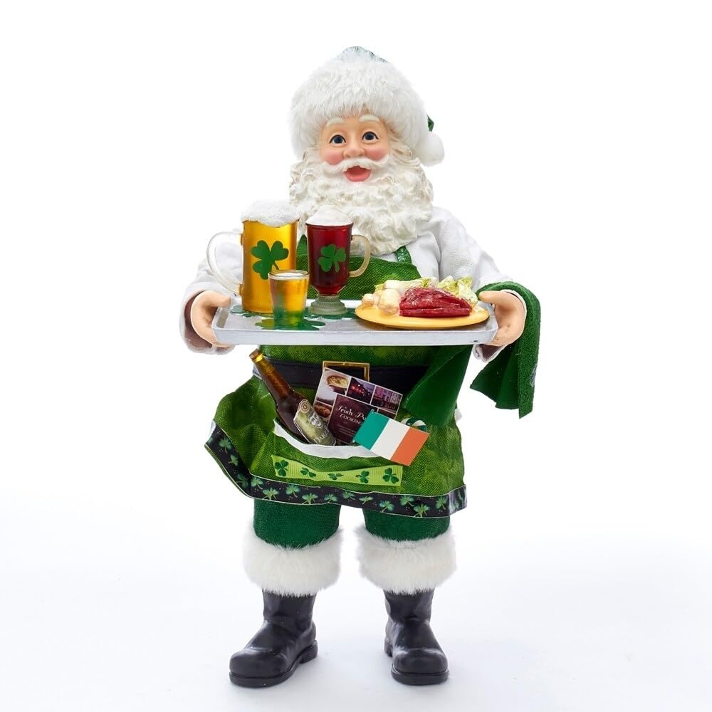 Kurt Adler 10.5-Inch Fabrich‚? Musical Irish Chef Santa