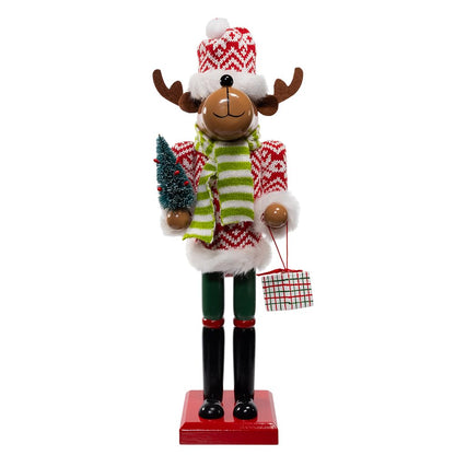 Kurt Adler 15-inch Wooden Reindeer Nutcracker